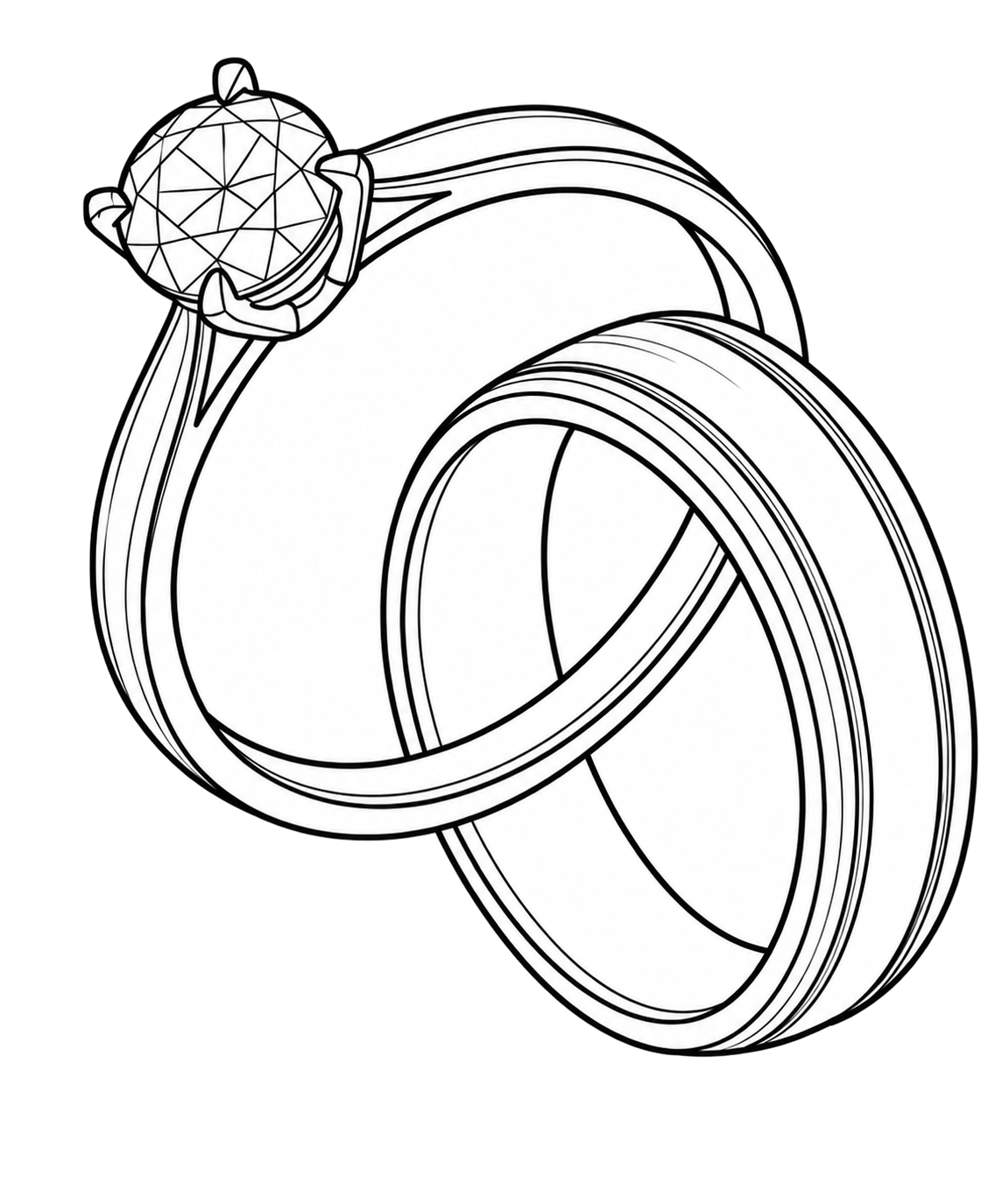 Two interlocking wedding rings